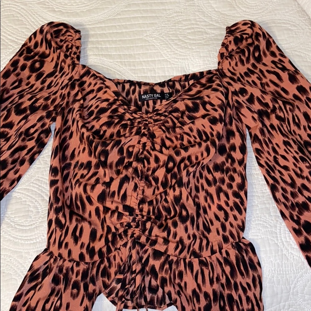 Leopard print long sleeve top
